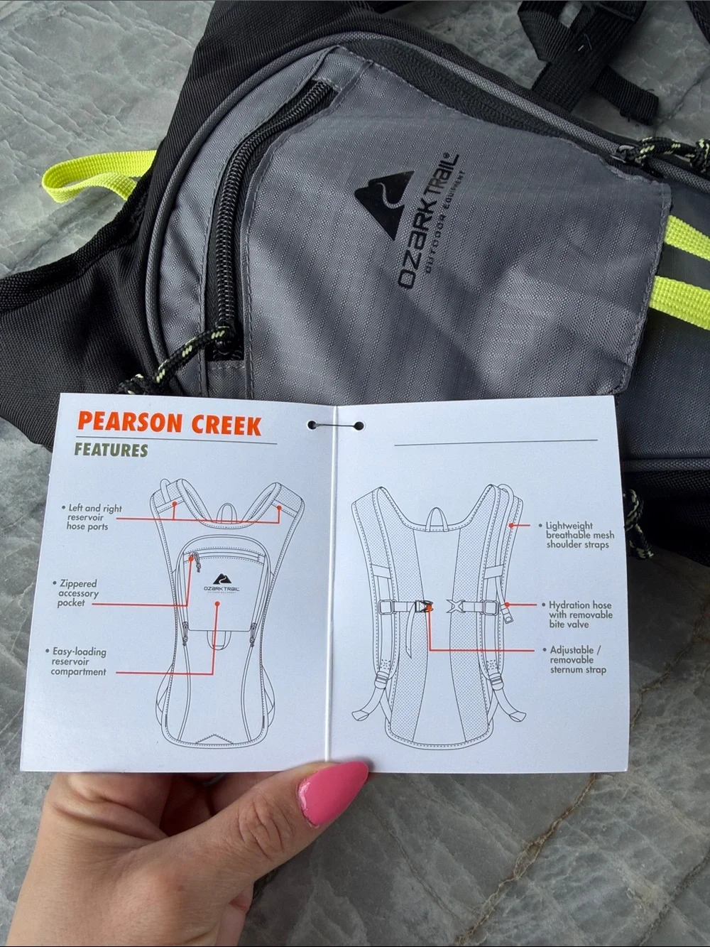 Ozark Trail Gray & Black Hydration Backpack - Men's